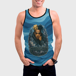 Майка-безрукавка мужская XXXTentacion в облаке, цвет: 3D-черный — фото 2
