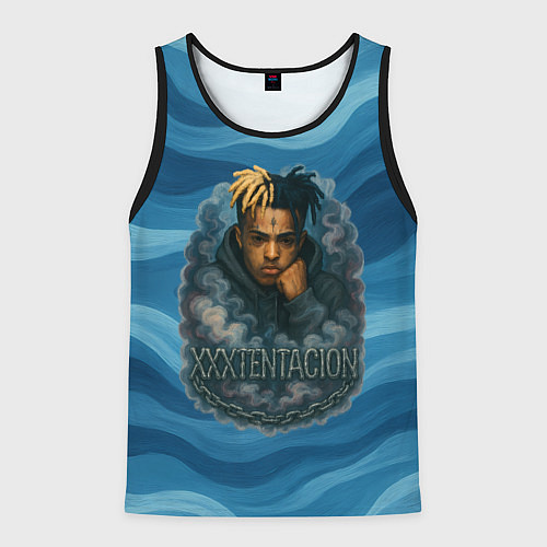 Мужская майка без рукавов XXXTentacion в облаке / 3D-Черный – фото 1