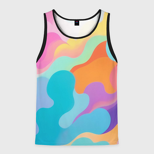 Мужская майка без рукавов Разноцветные красивые облака / 3D-Черный – фото 1