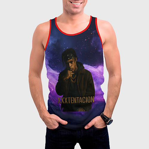 Мужская майка без рукавов XXXTentacion - кулак / 3D-Красный – фото 3