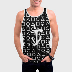Майка-безрукавка мужская Doom geometry pattern, цвет: 3D-белый — фото 2