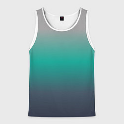Мужская майка без рукавов Градиент серо-зеленый