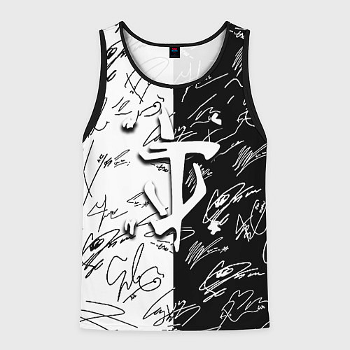 Мужская майка без рукавов Doom автографы / 3D-Черный – фото 1