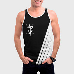 Майка-безрукавка мужская Doom white geometry, цвет: 3D-белый — фото 2