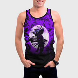 Майка-безрукавка мужская Самурай при луне, цвет: 3D-черный — фото 2