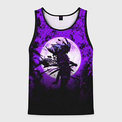 Мужская майка без рукавов Самурай при луне