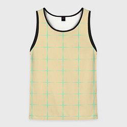 Мужская майка без рукавов Color beige green crosses