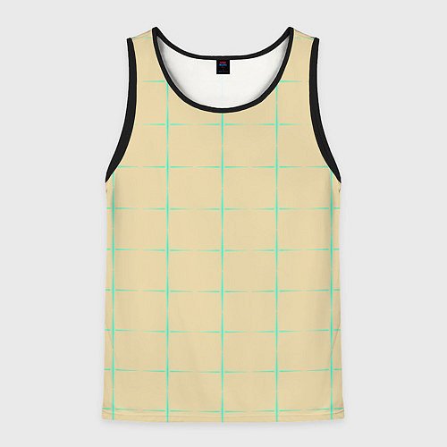 Мужская майка без рукавов Color beige green crosses / 3D-Черный – фото 1