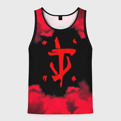 Майка-безрукавка мужская Doom огненные краски, цвет: 3D-черный