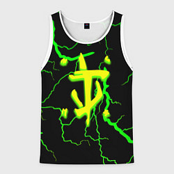 Майка-безрукавка мужская Doom кислотный шторм молнии, цвет: 3D-белый