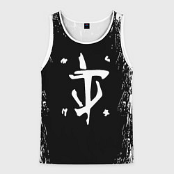 Майка-безрукавка мужская Doom краска белая текстура, цвет: 3D-белый