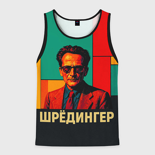 Мужская майка без рукавов Шредингер поп-арт / 3D-Черный – фото 1