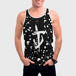 Майка-безрукавка мужская Doom белые краски текстура, цвет: 3D-белый — фото 2