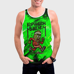 Майка-безрукавка мужская Корнишон в деле - спортсмен, цвет: 3D-белый — фото 2