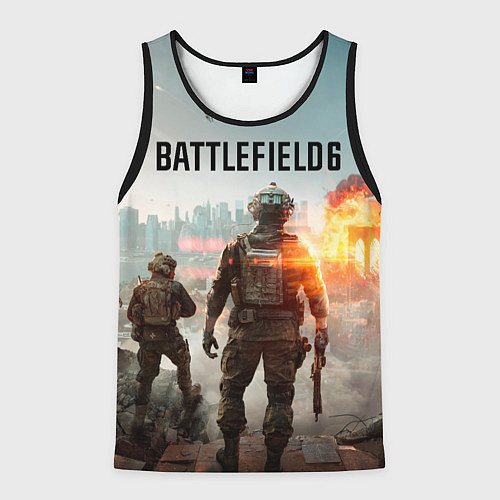 Мужская майка без рукавов Солдаты из Battlefield 6 / 3D-Черный – фото 1