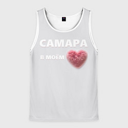 Майка-безрукавка мужская Самара в моем сердце, цвет: 3D-белый