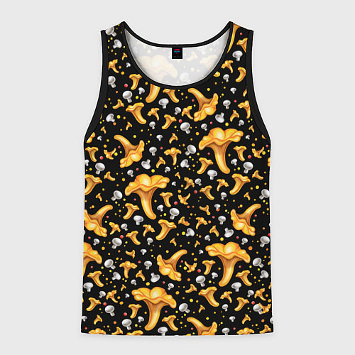 Мужская майка без рукавов Грибной дождик / 3D-Черный – фото 1