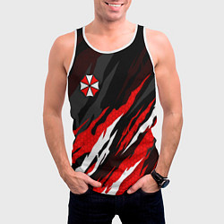 Майка-безрукавка мужская Umbrella - красное пламя, цвет: 3D-белый — фото 2