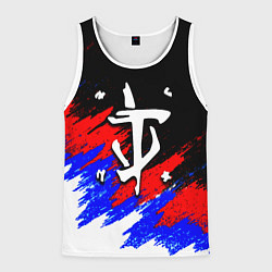 Майка-безрукавка мужская Doom триколор краски, цвет: 3D-белый
