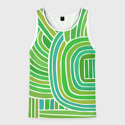 Мужская майка без рукавов Абстрактный узор зеленый