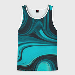 Майка-безрукавка мужская Мраморный малахитовый узор из изумрудных разводов, цвет: 3D-белый