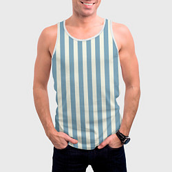 Майка-безрукавка мужская Две полосы, цвет: 3D-белый — фото 2
