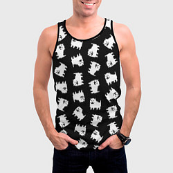 Майка-безрукавка мужская Annoying dog pattern - Undertale, цвет: 3D-черный — фото 2