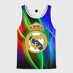 Майка-безрукавка мужская Реал Мадрид, цвет: 3D-белый