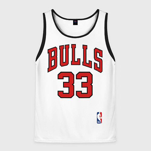 Мужская майка без рукавов NBA Bulls 33 Pippen / 3D-Черный – фото 1