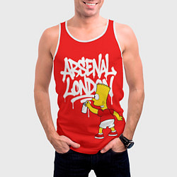 Майка-безрукавка мужская Граффити Арсенал и Барт Симпсон, цвет: 3D-белый — фото 2