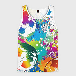 Мужская майка без рукавов Краски футбола