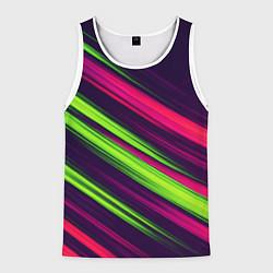 Мужская майка без рукавов Фиолетово-зеленые линии