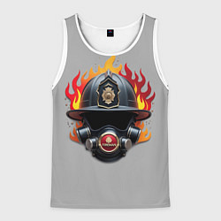 Майка-безрукавка мужская Пожарник, цвет: 3D-белый