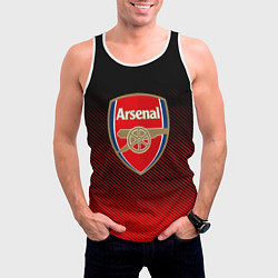 Майка-безрукавка мужская Arsenal текстура полосы красные, цвет: 3D-белый — фото 2