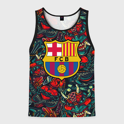 Мужская майка без рукавов Barcelona japan tatoo / 3D-Черный – фото 1