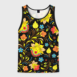 Майка-безрукавка мужская Хохлома узор, цвет: 3D-черный