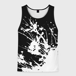 Майка-безрукавка мужская Взрывная белая краска на чёрном, цвет: 3D-черный