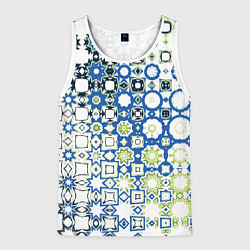 Мужская майка без рукавов Сине-зеленая абстракция