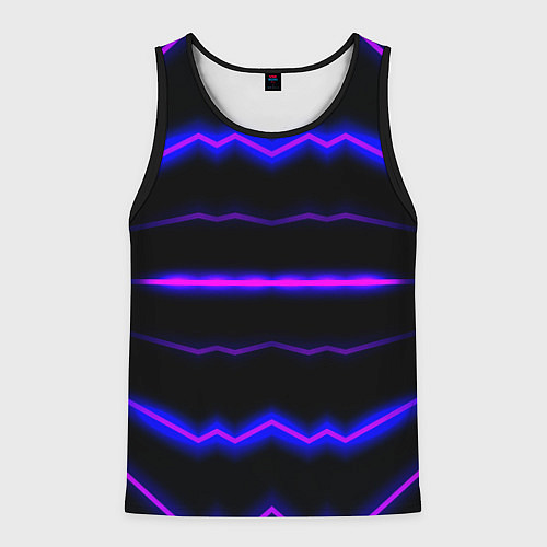Мужская майка без рукавов Color multicoloured neon stripes / 3D-Черный – фото 1