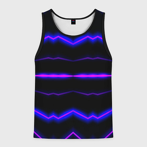 Мужская майка без рукавов Color multicoloured neon stripes / 3D-Черный – фото 1