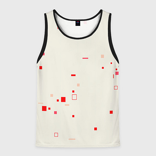Мужская майка без рукавов Color white red shapes / 3D-Черный – фото 1