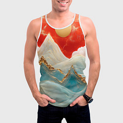 Майка-безрукавка мужская Японская природа, цвет: 3D-белый — фото 2