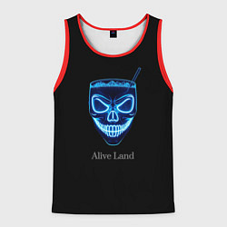 Мужская майка без рукавов Neon skull cocktail