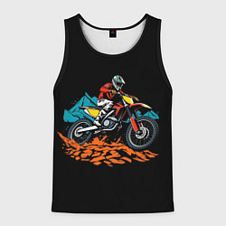 Майка-безрукавка мужская Motocross and mountains, цвет: 3D-черный