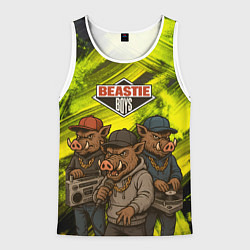 Майка-безрукавка мужская Beastie boys в образе кабанов, цвет: 3D-белый