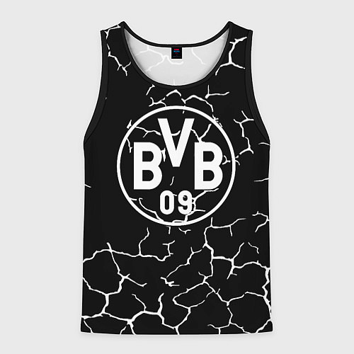 Мужская майка без рукавов Borussia черно белые / 3D-Черный – фото 1