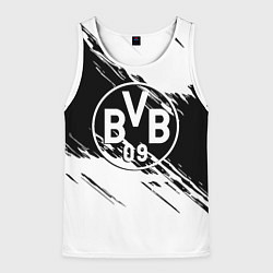 Майка-безрукавка мужская Borussia черно белые полосы, цвет: 3D-белый