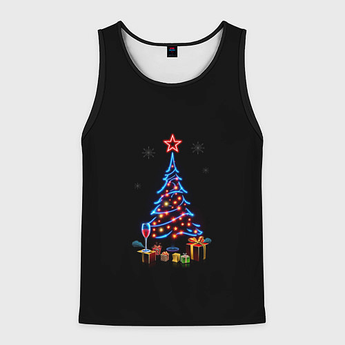 Мужская майка без рукавов New year / 3D-Черный – фото 1
