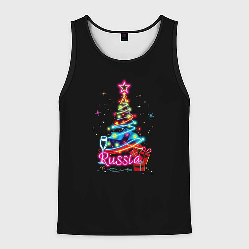 Мужская майка без рукавов Christmas tree gifts / 3D-Черный – фото 1