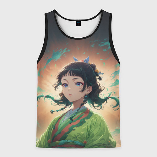 Мужская майка без рукавов Маомао на фоне облаков / 3D-Черный – фото 1